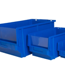 Peg Board Plastic Shelf Bins, Heavy Duty Storage Bins for Garage, Closet, and Drawer Organization, 12-Inch x 6-1/2-Inch x 4-Inch, Blue, 18 Pack