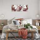 Visual Art Decor Butterly Wall Art Butterly Pictures Woman Teen Girl Room Decor, Farmhouse Kitchen Bathroom Bedroom Living Room Wall Decor, 12x16inchx3 Pieces, Framed Canvas Prints (Pink)