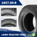 MaxAuto 16x7.50-8 16x7.5x8 Turf Saver Lawn Mower Tire 4PLY, Set of 2