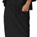 SENSERISE Women's 2 Piece Outfits Oversized Top and Maxi Skirt Set Summer Matching Sets Travel Vacation Outfits, Size M, Black