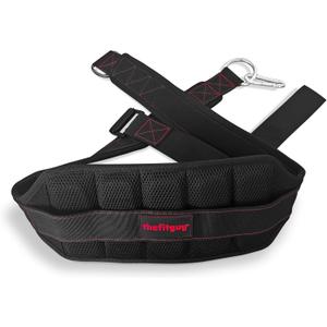 Ultimate Belt for Belt Squats, Rack Attachment and Squat Machine, Structured Back Support, Stays Low During Down Movement, Padded Hip & Thigh Area, Buckle Strap - No Sliding Down, Heavy Duty