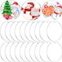 Caffox 50Pcs Acrylic Ornament Blanks, 3 Inch Round Circle Bulk for Vinyl Clear Discs Keychain with Hole Engraving DIY Projects and Art Crafts, 0.04 Inch Thick Acrylic Blanks