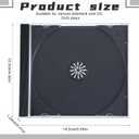 LEIFIDE 50 Piece 10.4 mm Plastic Cd Jewel Case Clear Single Dvd Disc Case Standard Cd Dvd Cover for Protection Replacement(Black)