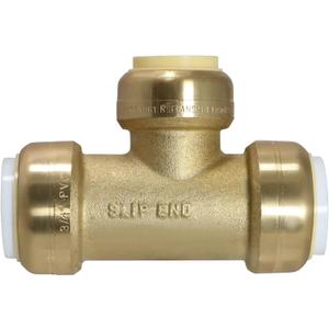 1 Pcs XFITTING 3/4" PVC x 3/4" PVC x 3/4" CTS Push Fit Tee, 3/4 Inch Push To Connect Tee