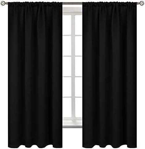 BGment Black Out Thermal Curtains 63 Inch Length for Bedroom 2 Panels - Room Darkening Window Drapes with Rod Pocket Insulated Blinds Privacy for Living Room, 42 x 63 Inch