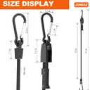 8 Pcs 12 in Bungee Cords with Hooks Adjustable Heavy Duty Black, UV Resistant Shock Strap with Carabiner Style Clips,4 Spare Parts Offered