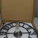 Wall Clock Battery Operated,Silent Non Ticking Modern Rustic Metal Small Clocks for Living Room/Bedroom/Office/Kitchen/Farmhouse Home Decor-16IN(Arabic Number-Black)