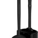 Sellemer Toilet Brush and Plunger Set, Curved Design Head for Deep Cleaning, Heavy Duty Toilet Bowl Brush and Plunger Combo with Holder for Bathroom Cleaning, Black, 1 Pack