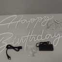 Tujoe 30" x 21" Happy Birthday Neon Sign Large Happy Birthday LED Neon Light Signs with Dimmable Switch 12V Power Adapter for Party Wall Decoration Bar Rave Home Decor Backdrop(Cold White,30" x 21")