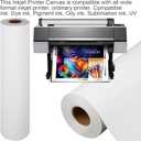 tonchean 24 inch Canvas Roll for Painting & Printing, 240GSM Waterproof Polyester Canvas Paper, 98.4ft x 23.6in Matte Finish Artist Roll for Inkjet, Oil, Photography - Durable & High-Resolution