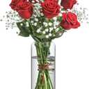 ComSaf Glass Flower Vase, 8 Inch Tall Bud Vases, Home Decor Vases for Centerpiece for Living Room and Bedroom, Decorative Vases for Wedding, Valentines' Day, Mother's Day (Clear)