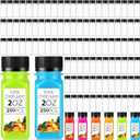 Sliner 250 Pcs 2oz Clear Plastic Bottles Mini Juice Bottle with Screw Lid Small Empty Reusable Liquid Vial Freezer Beverage Container Leak Proof for Juice Milk Water
