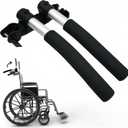 Universal Wheelchair Handle Extenders & Stroller Extension Handles -Adjustable 2-Pack Push Bar for Tall Adults,Walker Height Extenders & Baby Stroller Handlebar Extensions (Round Pipe)