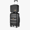 Somago 20" Carry On Luggage and 14" Mini Cosmetic Cases Travel Set Lightweight Polypropylene Suitcase with TSA Lock YKK Zipper Hardside Luggage with Spinner Wheels (2 Piece Set, Classic Black)