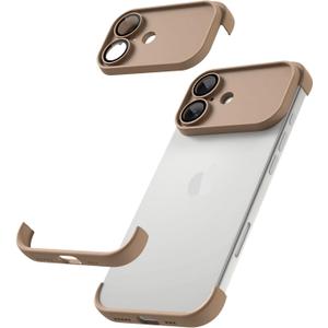 Frameles Phone CaseCompatible with iPhone 17 CaseTPU Minimalist Protective. Brown