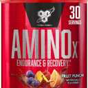 BSN Amino X Muscle Recovery & Endurance Powder, BCAAs, 10 Grams of Amino Acids, Keto Friendly, Caffeine-Free, Support Endurance, Zero Sugar, Fruit Punch, 30 servings, 15.34 Ounce, BB 11/19/27