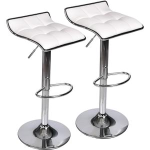 Set of 2 Barstool, White Adjustable Bar Stools Set of 2, 15 inches x 15 inches x 33 inches