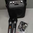 Karaoke Machine, Portable Bluetooth Speaker with 2 Wireless Microphones for Adults & Kids with Lights, Karaoke Microphone with PA System Supports USB/TF/REC/FM/AUX for Home Party Home System Packages (Black)