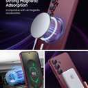 LEKEVO Magnetic for Samsung Galaxy S25 FE Case [Compatible with MagSafe][Built-in Camera Lens Protector] Slim Soft Silicone Bumper Shockproof Metallic Luster Phone Case, Burgundy