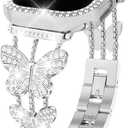 Bling Butterfly Band Compatible with Apple Watch Series 11/10/9/8/7/6/5/4/3/2/1/SE/Ultra - Stylish Diamond for Women in Sizes 38mm 40mm 41mm 42mm 44mm 45mm 49mm