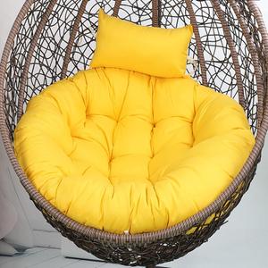 Waterproof Hanging Egg Chair Cushions Outdoor Yellow Egg Swing Pads Thick Hammock Basket Seat Pad with Headrest Pillow Outdoor Papasan Chair Cushion 45 * 45in