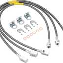 89715 Stainless Brake Lines, Front & Rear Extended Brake Lines (89702 & 89703) for 4"-6" Lift, Compatible with 1987-2006 4WD Jeep Wrangler TJ YJ XJ, 1984-2001 2WD/4WD Jeep Cherokee XJ