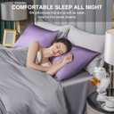 Mulberry Silk Pillowcase for Hair and Skin,Standard Size Cooling Silk Pillow Case with Hidden Zipper,Allergen Proof Dual Sides Soft Breathable Smooth Silk Pillow Cover for Women(Standard,Violet)