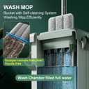 JOYMOOP Mop and Bucket Set for Household and Commercial Cleaning, Flat Mop System with 2 Mops and 8 Large Microfiber Pads for Floors and Walls