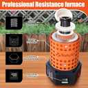 TOAUTO TRF3000 Resistance furnace 1+3KG Gold Melting Furnace 1800W 2102F Digital Smelting Furnace Kiln Kit Tool with Graphite Mold for Jewelry Recycling Melt Scrap Copper, Gold, Silver, Aluminum 110V