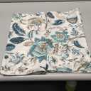 Teal Blue Flowers Throw Pillow Cover 18x18 Inch Pack of 2 Turquoise and Brown Floral Cushion Pillow Case Square Chinoiserie Cream Farmhouse Pillowcase for Party Bed Sofa Home Car Bedroom Outdoor