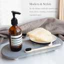 Instant Dry Sink Caddy Organizer  Water Absorbing Stone Tray for Kitchen Bathroom Countertop, Fast Drying Sink Caddy (with Wooden Feet and Natural Loofah, Gray)