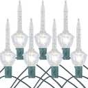 Novelty Lights Traditional Glitter Bubble Light Set, 6 Feet 7 Bulbs Clear Liquid with Glitter and Clear Bases, 5 Watt E12/C7 Bulbs for Indoor Christmas Trees, Nostalgic Holiday Home Decor