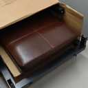 Sweetcrispy Bar Stools Set of 2, 24 Inch Counter Height Stools, PU Leather Upholstered Bar Chairs with Footrest, Modern Bar Stools for Kitchen Island, Dining, Living Room, Brown