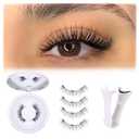 Magnetic Eyelashes Magnetic Lashes with Applicator No Glue or Eyeliner Clear Band Lashes Wispy Magnetic Eyelashes Look Like Lash Extension Natural Lashes by TNFVLONEINS