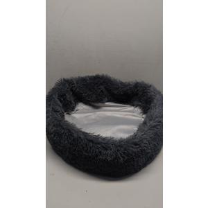 Round Plush Cat Dog Bed, Calming Dog/Cat Bed Donut Cuddler, Washable Self-Warming Pet Bed, Size 22x22