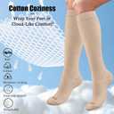 Cotton Compression Socks for Women&Men 15-20mmHg Knee High Cute Support Sock for Nurses, Pregnant Women, Travel