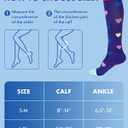 Compression Socks for Women 15-20 mmHg, 2 Pairs | Graduated Support, Knee High Fit, Polyester Stretch, Circulation Comfort, Nurses, Travel, Athletes, Flight, Daily, Patterned