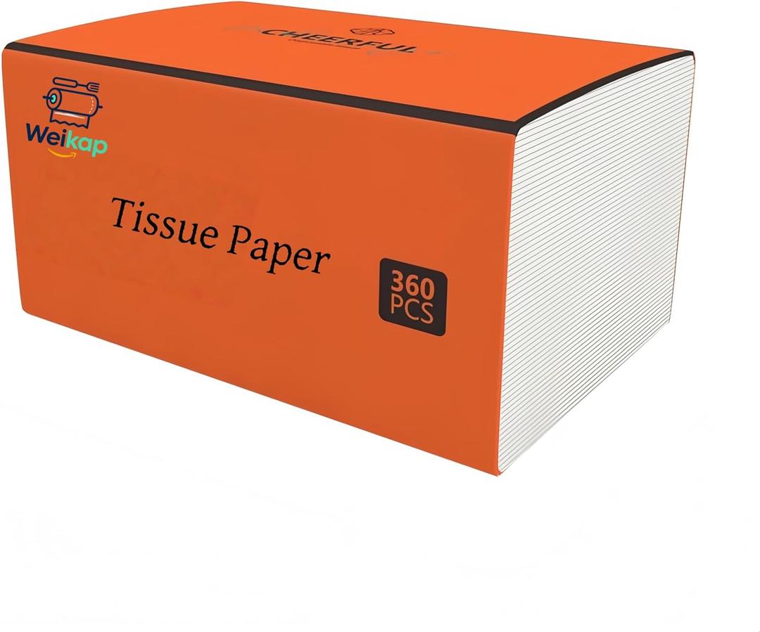Ultra Soft Facial Tissues, 360 Sheets (72 Packs), 5-Ply Soft and Skin-Friendly, 180x160mm Large Face Tissues for Home, Office, Car, Gentle for Nose and Skin, Unscented (10)