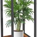 IBUYKE 30 Inch Tall Plant Stand Indoor, 2 Tier Wood Corner Plant Stand, Modern Square Plant Shelf Flower Stand for Living Room Patio Balcony Garden, Rustic Brown TMJ071H