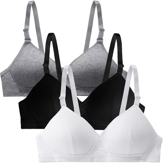 6 PCS Girls Seamless Bra Cotton Bras Adjustable Straps. Size: 34/75