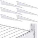 Wonderjune Adjustable Locking Shelf Bracket 16 Inch Shelf Brackets Heavy Duty Wire Shelving Brackets for Deep Wire Shelving Double Track System(White,6 Pcs)