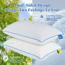 Cooling Bed Pillows for Sleeping Queen Size Set of 2, Double-Sided Memory Foam Cool Pillow with Zipper for Hot Sleepers, Cold Pillows for Side, Back or Stomach Sleepers (Shell)