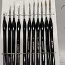 Detailing Paint Brush, 11 Pcs Miniature Paint Brushes with Triangular Handles, Art Paint Brushes for Acrylic Painting, Model, Face, Figurine, Watercolor, Oil, Paint by Numbers Kit for Adults (Black)