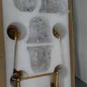 Bathroom Vanity Gold Light Fixture, 4 Lights Bathroom Lighting Matte Antique Brass Finish with Crystal Glass Shade, Gold Vintage Vanity Light for Bathrooms