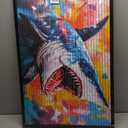 Shark Wall Decor, Framed Artwork for Living Room Bedroom Kitchen Bathroom Office Dining Room, 36"x 24"