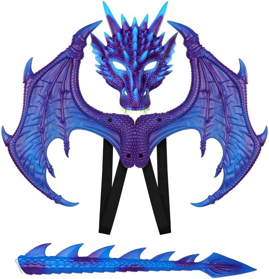 Himine Dragon Wings Props Cosplay Wing With Tail Mask