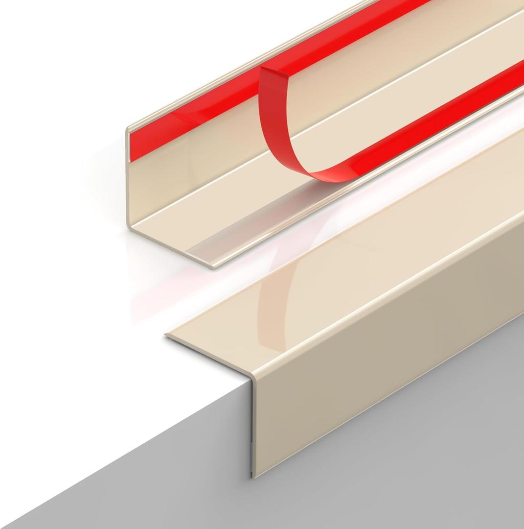 2 x Wall Corner Protectors Guards - Self Adhesive Corner Protector & Corner Guards for Walls Edge Protection, Easy to Apply - No Tools Needed(Beige, 35.4"x1.18")