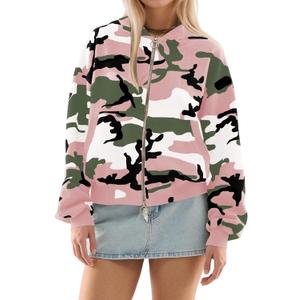 Camo Hoodie Womens Zip Up Hoodies Oversized Hooded Sweatshirt Fleece Long Sleeve Jacket (Small)