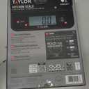 Taylor Glass Top Food Scale with Touch Control Buttons, 11 lb Capacity, Black