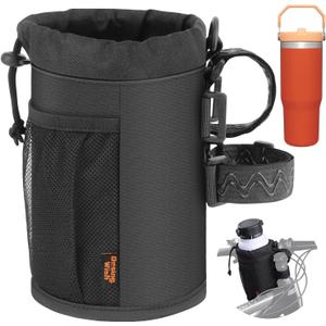 Bike Water Bottle Holder, 32-40oz Bike Cup Holder with Removable Non-Slip Straps Multiple Installation Methods Insulated Bike Bottle Holder for Mountain Bike, Road Bike, eBike, Scooter